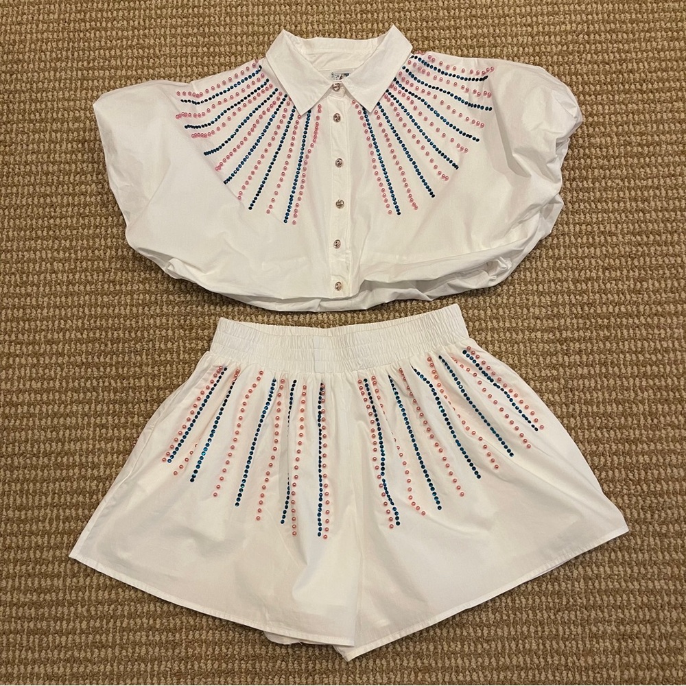 Queen of Sparkles Button Up Pink And Blue Pearl Bubble Set Small - Picture 3 of 11